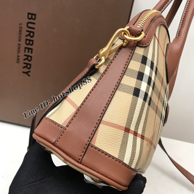 Burberry專櫃新款中古BB貝殼包 巴寶莉經典戰馬格子手提女包 yxb1030